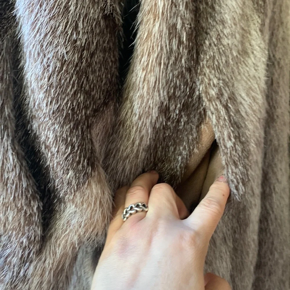 Genuine fox fur knees long L hand tailored - Picture 3 of 4